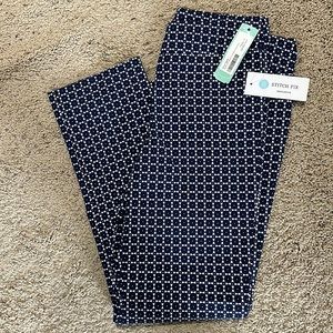 Erica Taylor straight leg pull pant sz L navy
